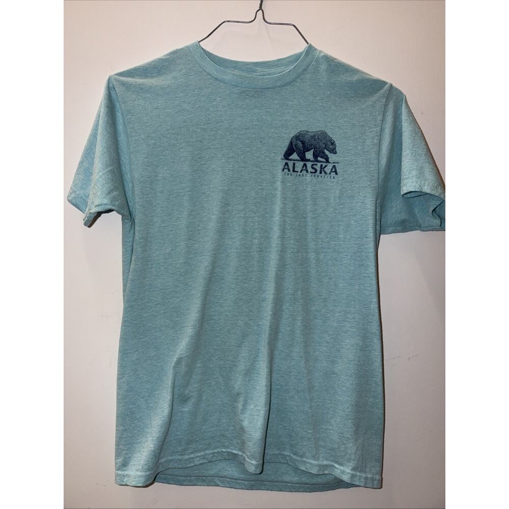 prairie mountain t shirt Alaska The Last Frontier With Graphic On Back Size S